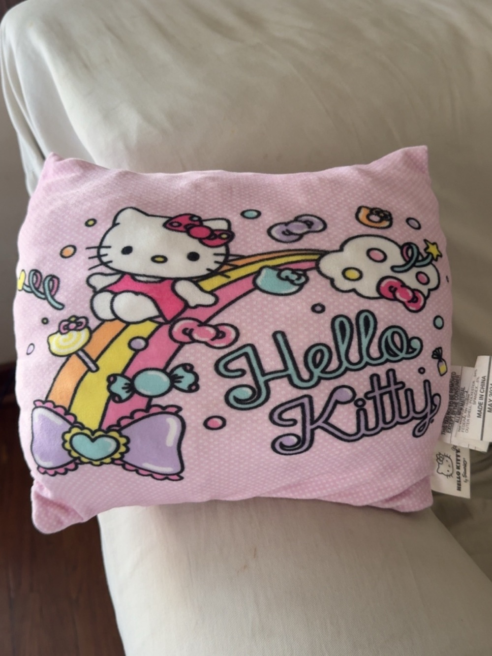 Hello Kitty Pink Rainbow Pillow